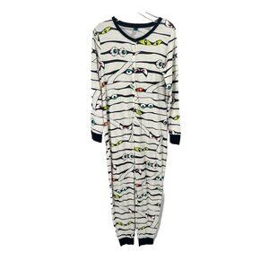 Old Navy One Piece Haloween pajamas Adult Size Large Eye Ball Print
